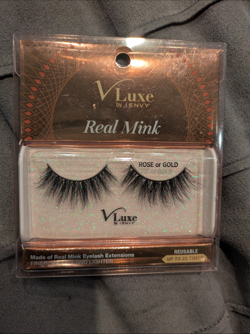 Kiss V Luxe Real Mink False Eyelashes - Rose Gold Packaging